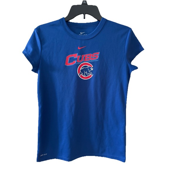 Nike Pants - Chicago Cubs MLB Women's Blue Nike Dri-Fit Short Sleeve Polyester T-Shirt Medium